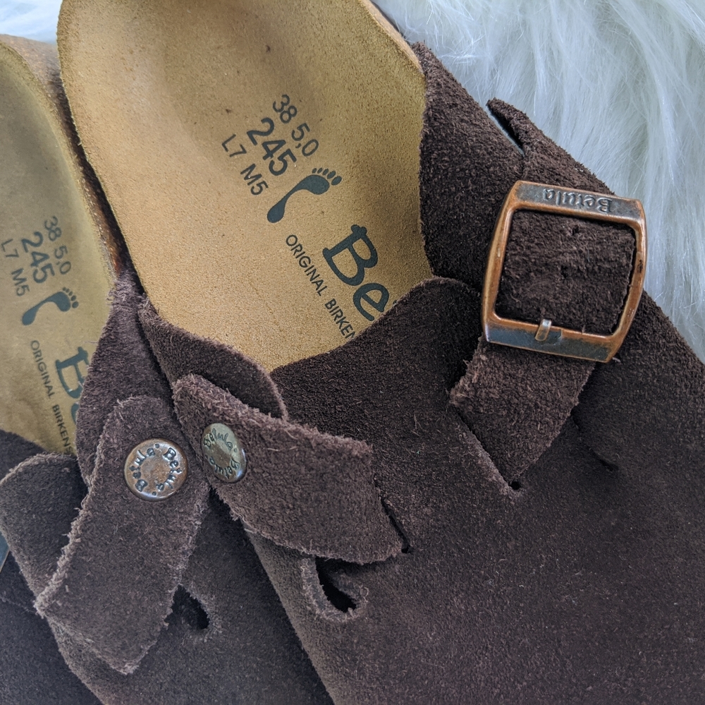 Birkenstock Betula Clogs in Chocolate Suede - Picture 4 of 7